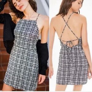 Plaid Halter Mini Dress
